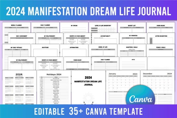 2024 Manifestation Dream Life Journal: A Practical Evaluation for Goal Setters and Planners