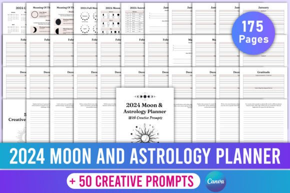 2024 Moon and Astrology with Prompts Kdp: A Strategic Tool for Intentional Planning