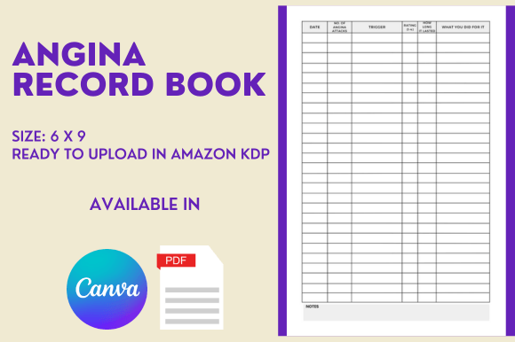 Angina Record Book – KDP Interior: Your Blueprint for a Profitable Low-Content Health Journal