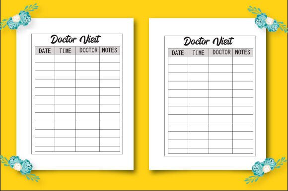 Doctor Visits Log Book Interior for KDP