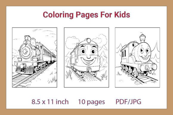 Exploring COLORING PAGES TRAINS for KIDS – A Complete Set of Cartoon Trains in Line Drawing for Printable Fun