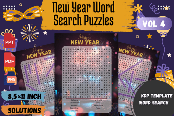 New Year Word Search Puzzles Graphic 5: A Practical Tool for Engaging Audiences