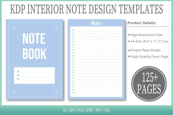 Pale Cornflower Blue Notepad Templates for Thoughtful Publishing