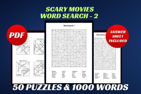 Scary Movies Word Search for Adult 2: A Thrilling Puzzle Experience for Horror Fans